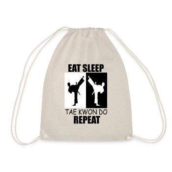 Eat sleep taekwondo repeat - Drawstring Bag - nature - Front