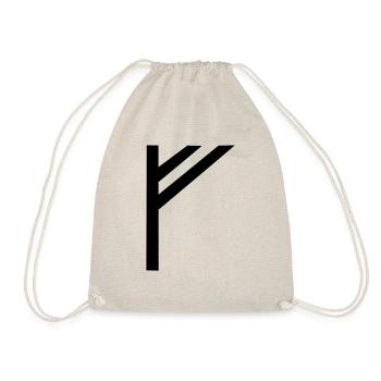 rune fehu,feoh - Drawstring Bag - nature - Front