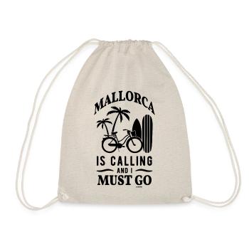 Mallorca Beach Palm Bicycle Sea - Drawstring Bag - nature - Front