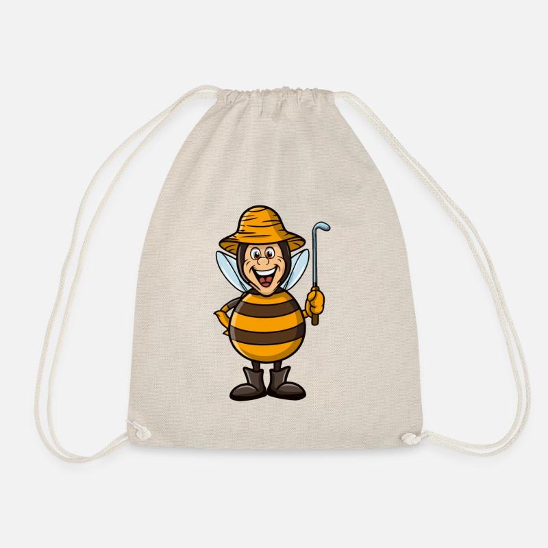 funny beekeeper as bee - Drawstring Bag - nature