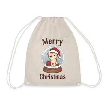 Boule à neige chat mignon – Joyeux Noël - Sac de sport léger - nature - Devant