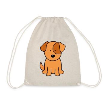 Kleiner Hund Welpe Kinder - Turnbeutel - Natur - Vorne