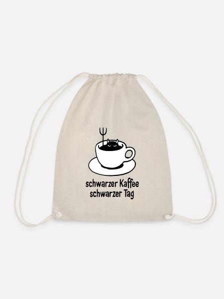 schwarzer Kaffee – schwarzer Tag - Turnbeutel - Natur