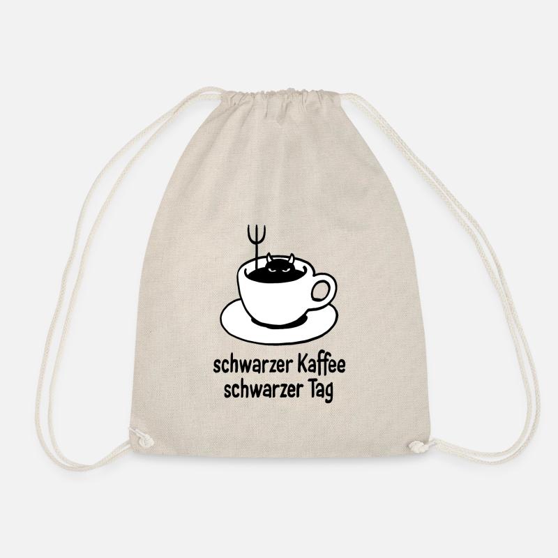 schwarzer Kaffee – schwarzer Tag - Turnbeutel - Natur