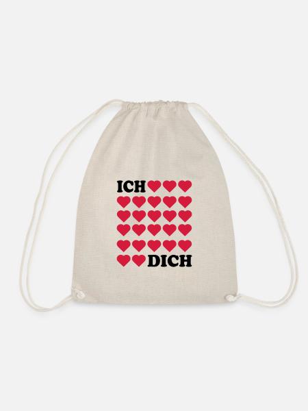 Ich liebe Dich - Turnbeutel - Natur