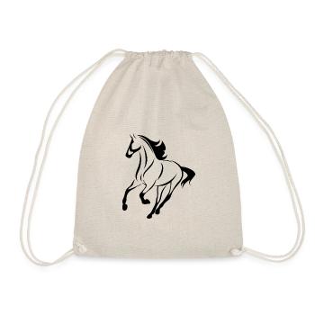 Horse Black - Drawstring Bag - nature - Front