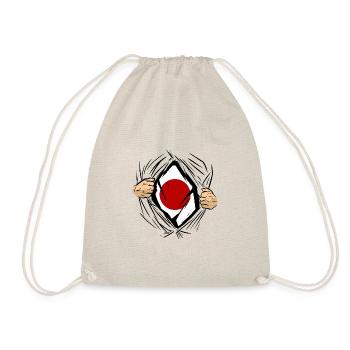 Japan Flag Used Look Nihon Japanese Flag - Drawstring Bag - nature - Front
