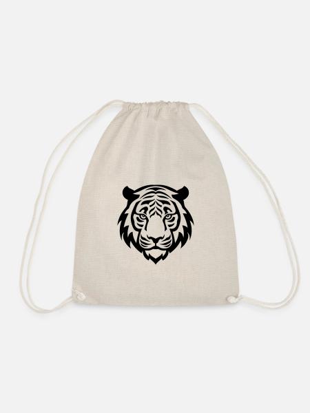 Tiger Kopf - Turnbeutel - Natur
