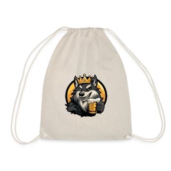 Wolf Bier Comic - Turnbeutel - Natur - Vorne