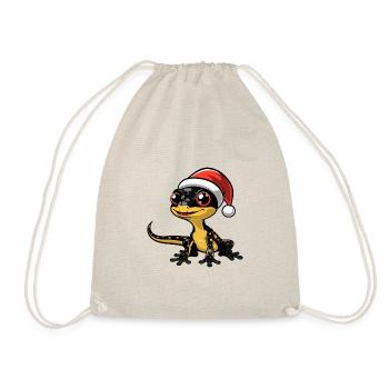 Echse Weihnachten - Turnbeutel - Natur - Vorne