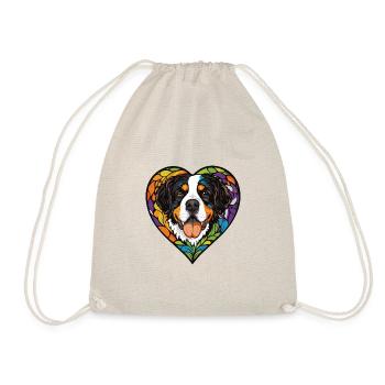 Saint Bernard Hund Herz Liebe Bernadiner - Turnbeutel - Natur - Vorne