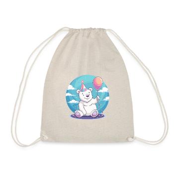 Polar Bear Birthday Comic - Drawstring Bag - nature - Front