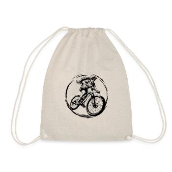 Mountain Bike Bicycle Silhouette - Drawstring Bag - nature - Front