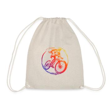 Mountainbike Fahrrad Silhouette Bunt - Turnbeutel - Natur - Vorne