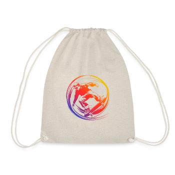Skateboarding Silhouette Skateboard Colorful - Drawstring Bag - nature - Front