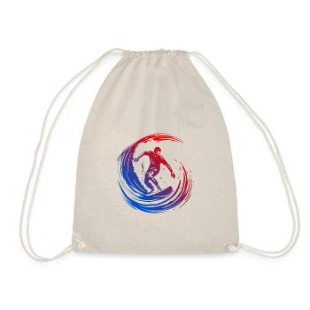 Surfer Silhouette Bunt - Turnbeutel - Natur - Vorne