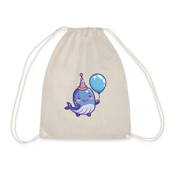 Whale Birthday Baby - Drawstring Bag - nature - Front