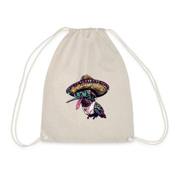 Kolibri Vogel Lustig Sombrero - Turnbeutel - Natur - Vorne