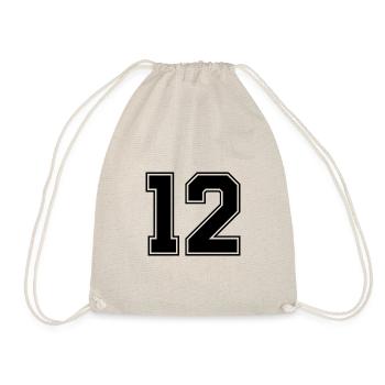 12 Zahl Trikot - Turnbeutel - Natur - Vorne