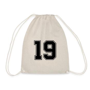 19 Zahl Trikot - Turnbeutel - Natur - Vorne