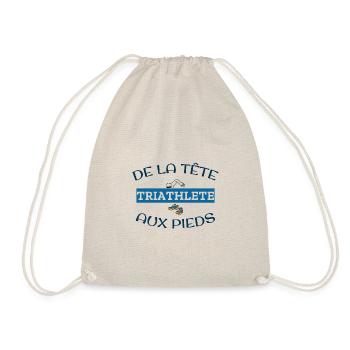 De la tête aux pieds, Triathlète. Cadeau sportif - Sac de sport léger - nature - Devant