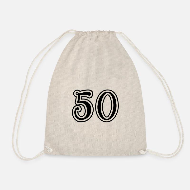 50 Zahl nummer - Turnbeutel - Natur