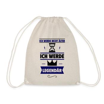 Originelles Geburtstagsgeschenk:Ich werde legendär - Turnbeutel - Natur - Vorne