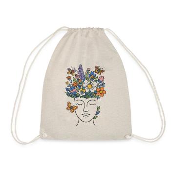 Flower crown made of head blossoms - Drawstring Bag - nature - Front