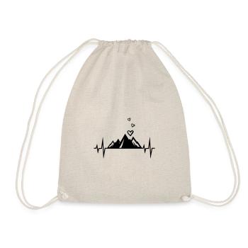Mountains pulse heartbeat heart - Drawstring Bag - nature - Front