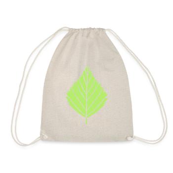 outline birch leaf tree plant shape clip art desig - Drawstring Bag - nature - Front