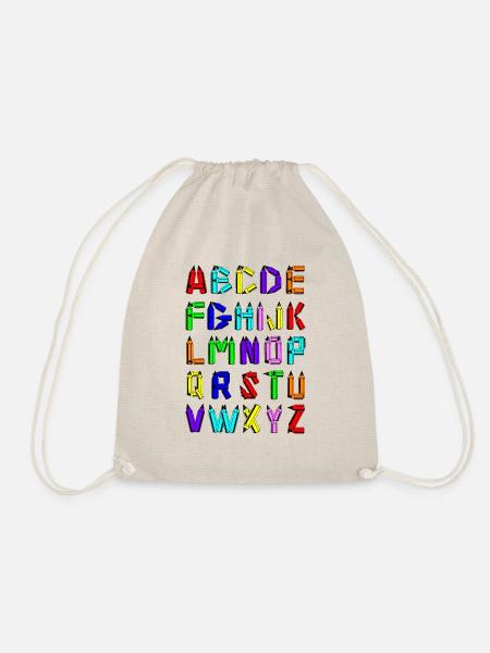 ABC-T-Shirt - Turnbeutel - Natur