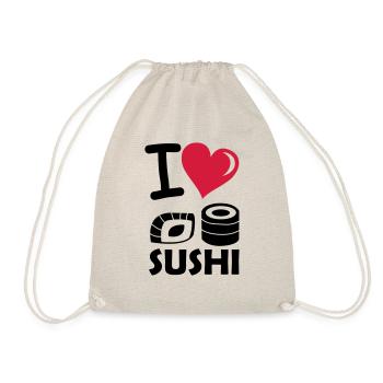 i_love_sushi - Drawstring Bag - nature - Front