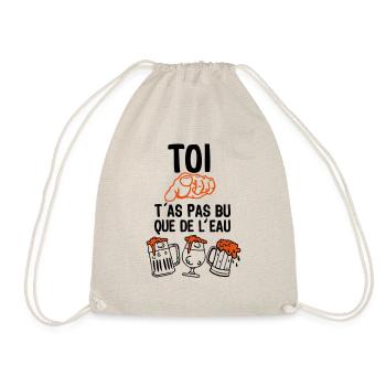 toi doigt pointe bu eau alcool biere humour alcool - Sac de sport léger - nature - Devant