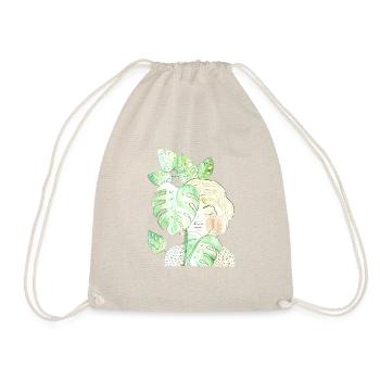 Mädchen mit Pflanzen Geschenk Dreamy introvert - Turnbeutel - Natur - Vorne