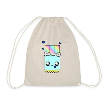 Kawaii chocolate bar - Cute chocolate bar - Drawstring Bag - nature - Front
