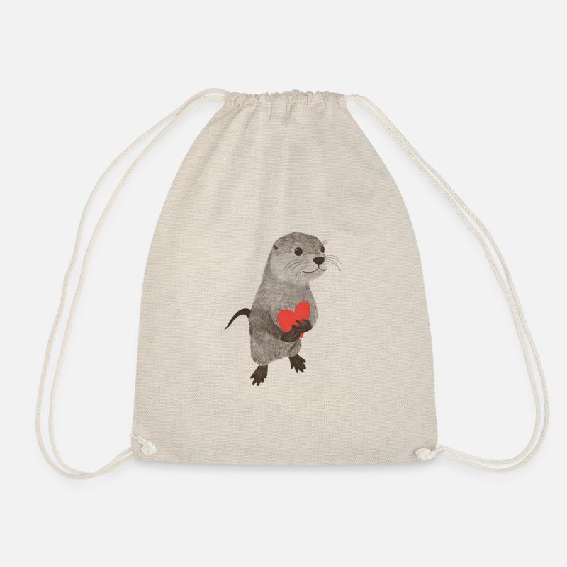 Otter mit Herz - Turnbeutel - Natur