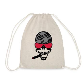 petanque smile cigard bezel head smi - Drawstring Bag - nature - Front