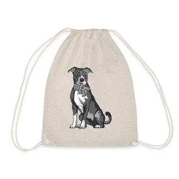 American Staffordshire Bull Terrier Staffy Dog - Drawstring Bag - nature - Front