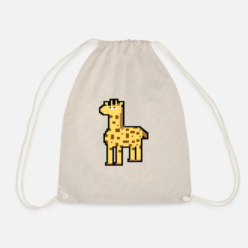 Giraffe 8bit - Turnbeutel - Natur