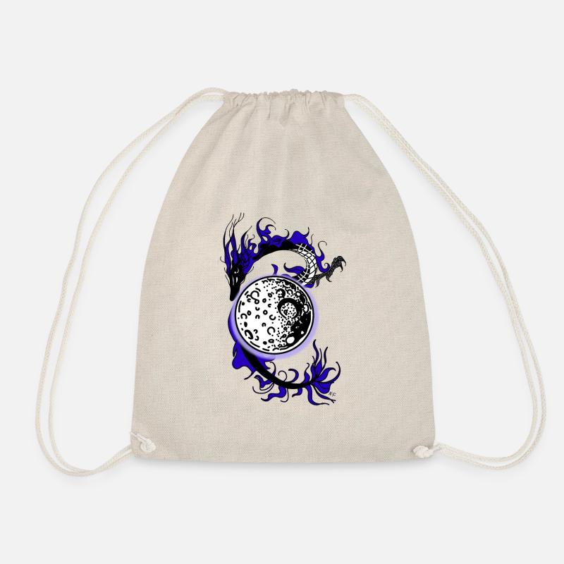 Dragon with moon - Drawstring Bag - nature