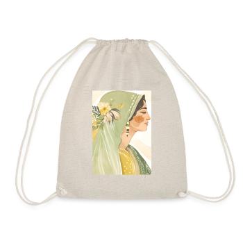 Art minimaliste | Femme au portrait vert - Sac de sport léger - nature - Devant