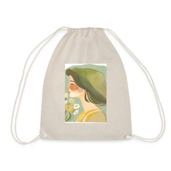 Art minimaliste | Femme au portrait vert - Sac de sport léger - nature - Devant