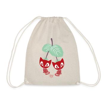Mademoiselle Deluxe Strawberry Cats - Drawstring Bag - nature - Front