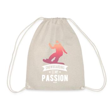 Snowboarding Is My Passion - Drawstring Bag - nature - Front