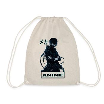 Cyberpunk Teen Neon in Japanese anime manga style - Drawstring Bag - nature - Front