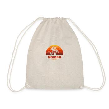 Cool Molokai Hawaii Beach Sunset Souvenir - Drawstring Bag - nature - Front