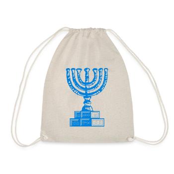 Menorah The Seven-Branched Candlestick, Israel Judaism - Drawstring Bag - nature - Front