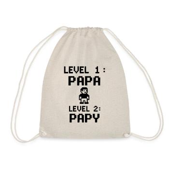 LEVEL 1 : PAPA | LEVEL 2 : PAPY — Le T-shirt des H - Sac de sport léger - nature - Devant