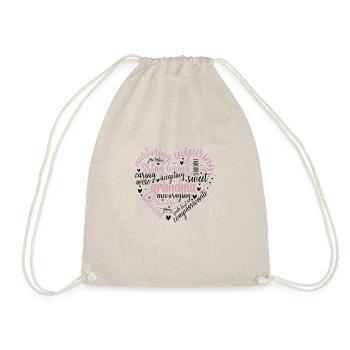 Mother's Day Heart 5 - Drawstring Bag - nature - Front