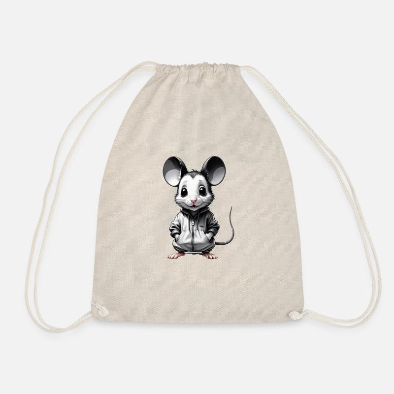 Mice Chic: Small but Mighty - Drawstring Bag - nature